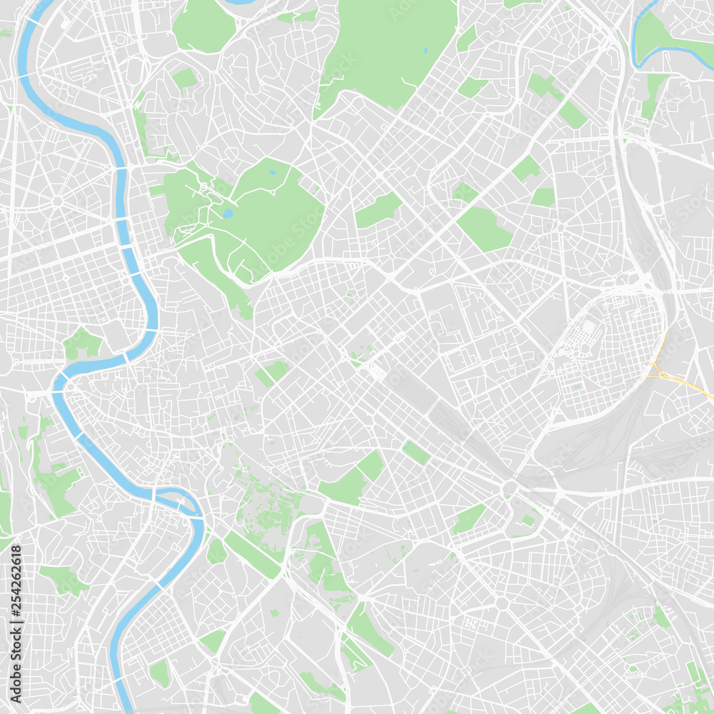 Downtown vector map of Rome, Italy