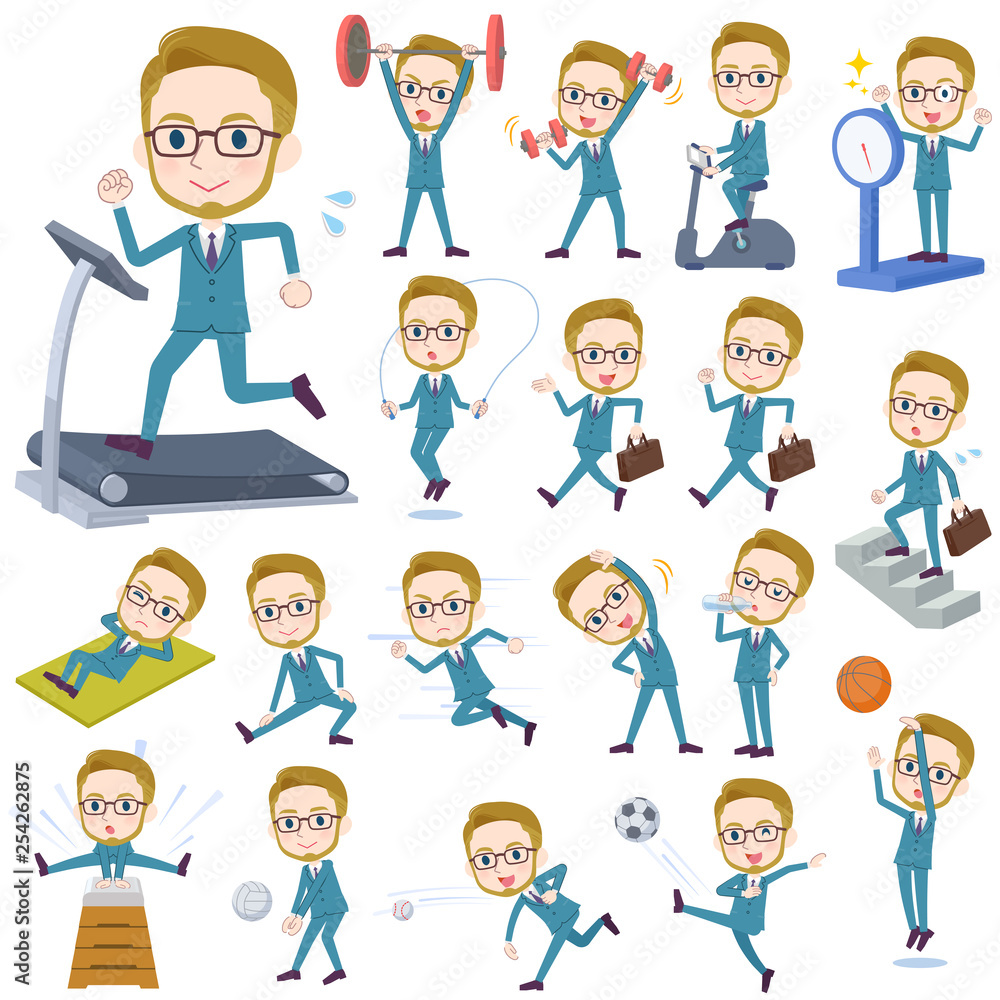 blond hair businessman_exercise