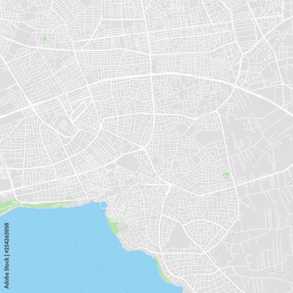 Fototapeta premium Mapa wektorowa centrum miasta Antalya, Turcja