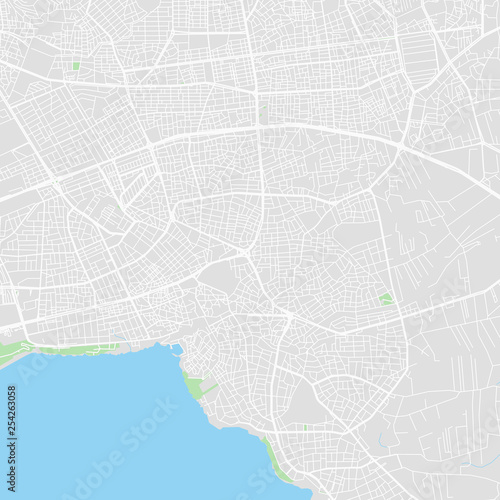 Downtown vector map of Antalya, Turkey