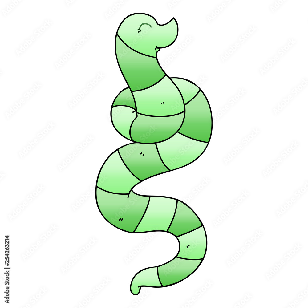 Fototapeta premium quirky gradient shaded cartoon snake