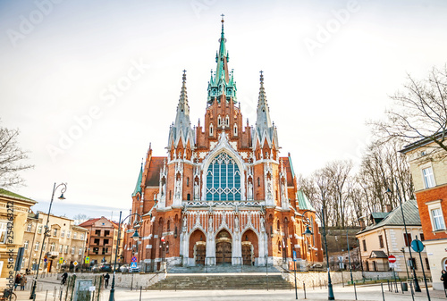 POLAND, KRAKOW - FEBRUARY 23, 2019: Royal Archcathedral Basilica of Saints Stanislaus and Wenceslaus on the Wawel Hill. Gothic cathedral polish architecture.