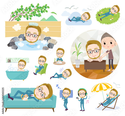 blond hair businessman_relax