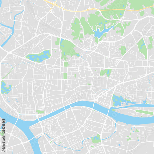 Downtown vector map of Guangzhou  China