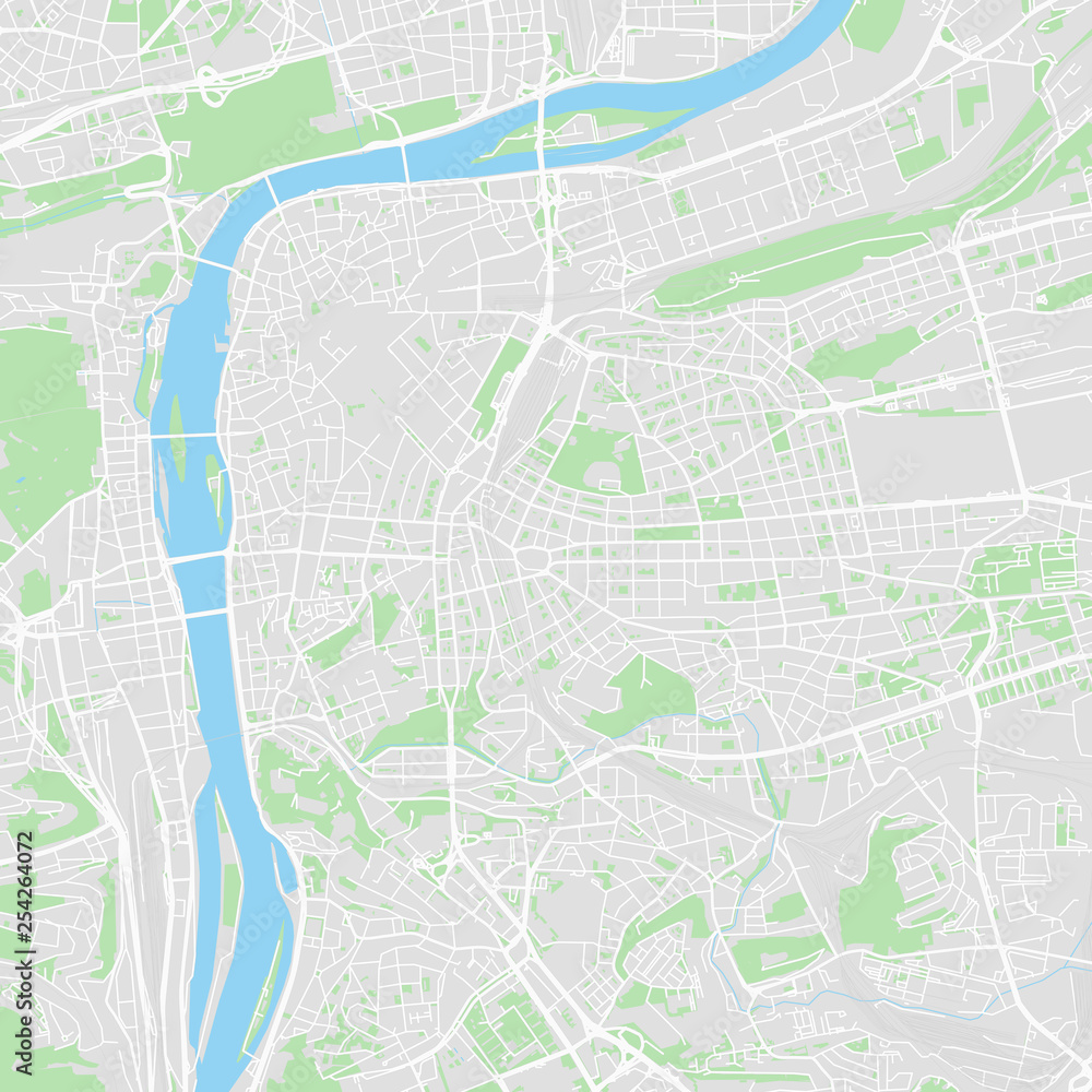 Fototapeta premium Downtown vector map of Prague, Czech Republic