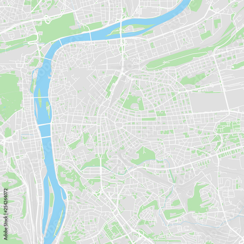 Downtown vector map of Prague, Czech Republic