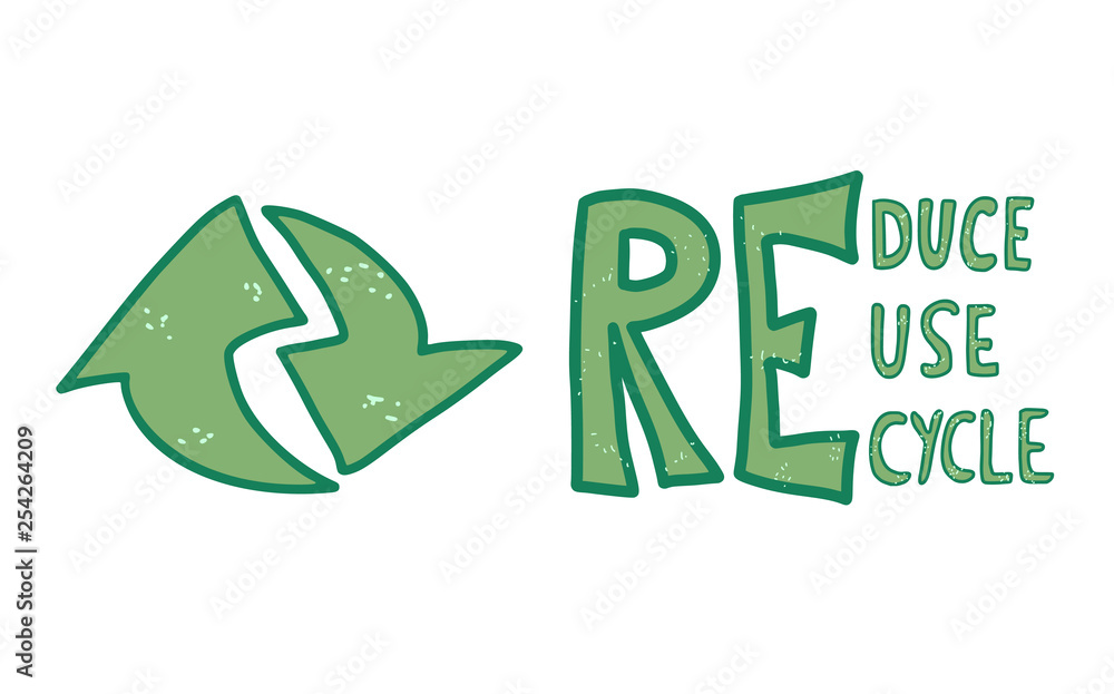 Reduce Reuse Recycle concept. Vector design. Reduce Reuse Recycle concept. Vector design.