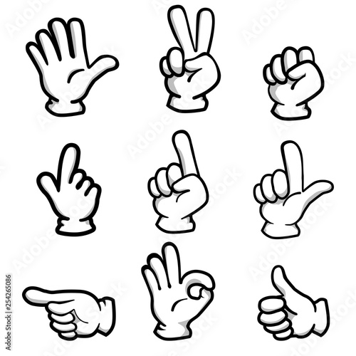 アナログタッチの手のひらのポーズ集 黒陰影付 手のカットイラストセット 線画 ベクターデータ Set Of Illustration Of Hand Pose Stock Vector Adobe Stock