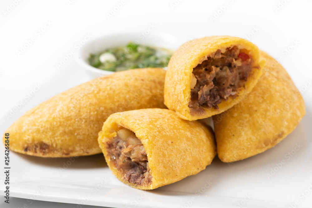 Three colombian empanadas (meat pies) Three colombian empanadas (meat pies)