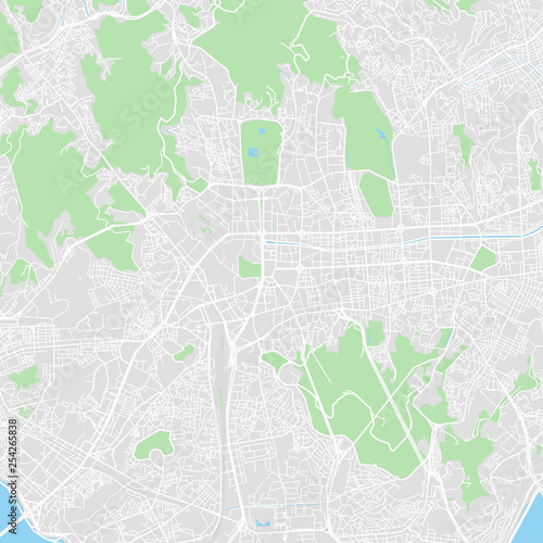 Fototapeta Downtown vector map of Seoul, South Korea