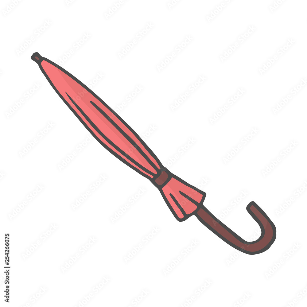 sketch of an umbrella in color on white background sketch of an umbrella in color on white background