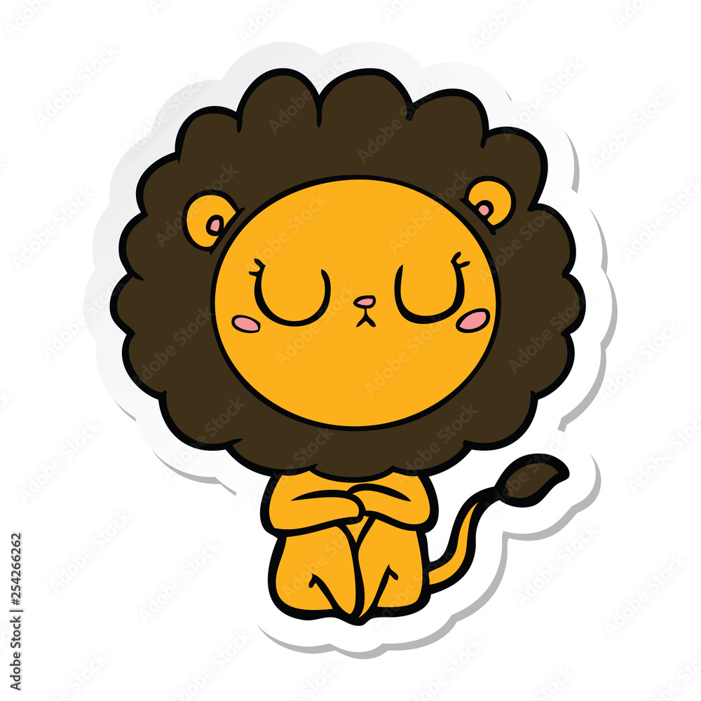 sticker of a cartoon lion sticker of a cartoon lion