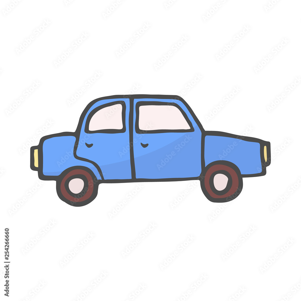 Car color doodle. Vector illustration isolated on white background.