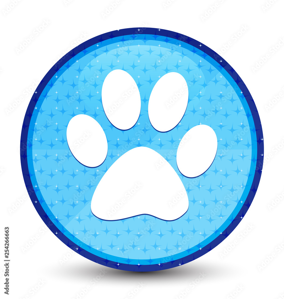 Animal footprint icon galaxy cyan blue round button Animal footprint icon galaxy cyan blue round button
