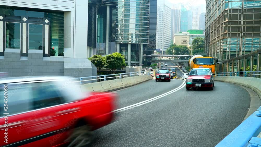 Time lapse of rush hour traffic in Hong Kong, China