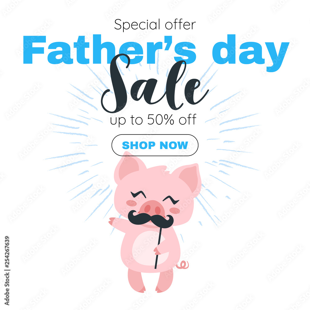 Obraz premium Father day banner sale template
