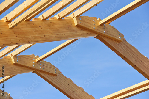 Valokuva Construction of laminated veneer lumber