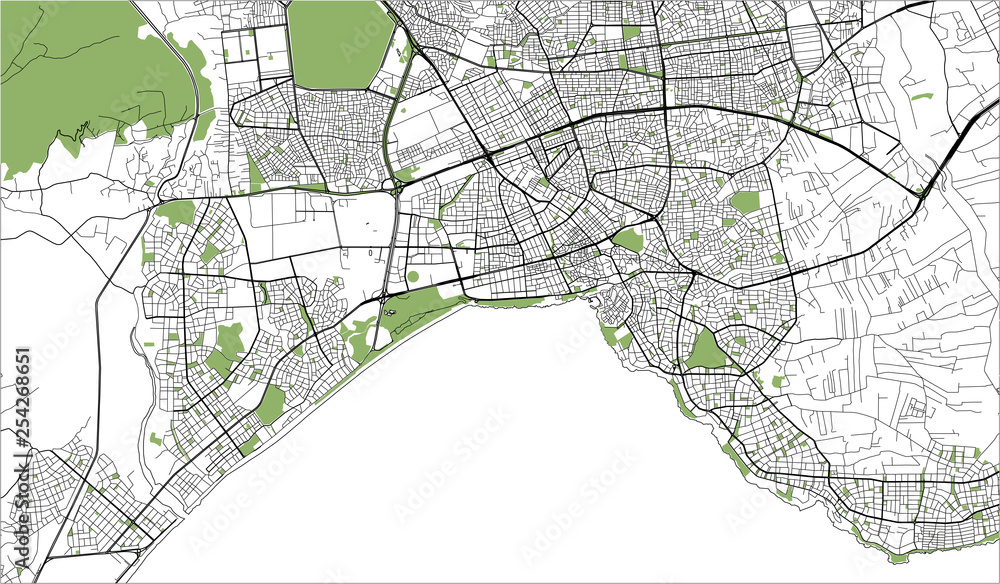 Fototapeta map of the city of Antalya, Turkey
