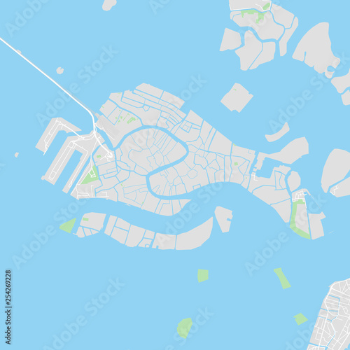 Downtown vector map of Venice, Italy