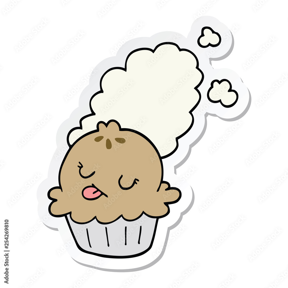sticker of a cute cartoon pie