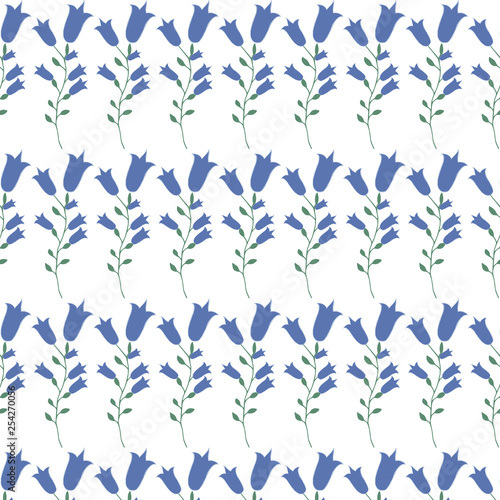 Seamless pattern with abstract spring flowers. Hand draw textures with flowers and leaves in trendy modern style, vector illustration-Vector graphics