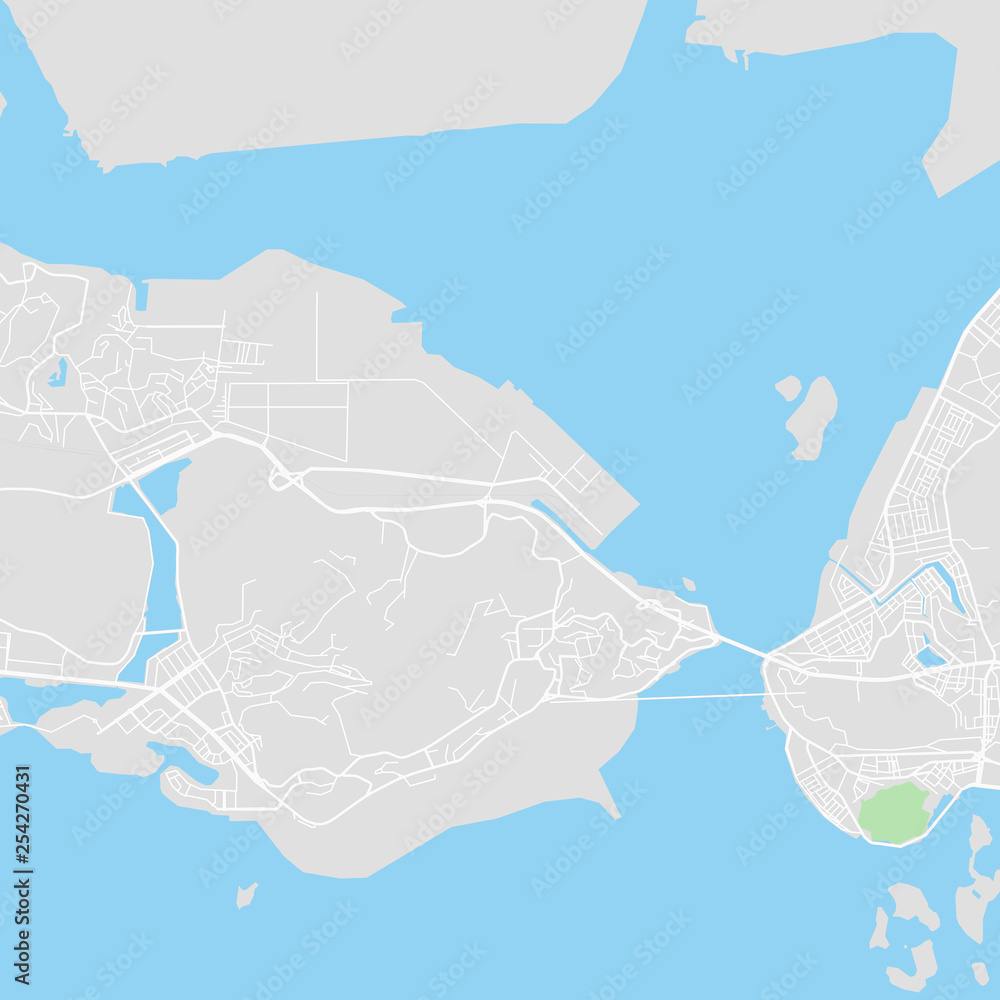 Downtown vector map of Ha Long, Vietnam
