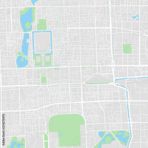Downtown vector map of Beijing, China