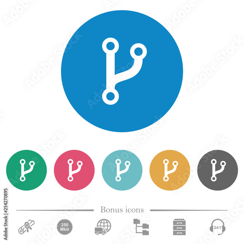 Code fork flat round icons