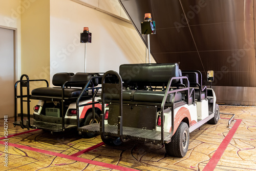 Wallpaper Mural Two electric airport cars for passanger and luggage delivery inside terminals Torontodigital.ca