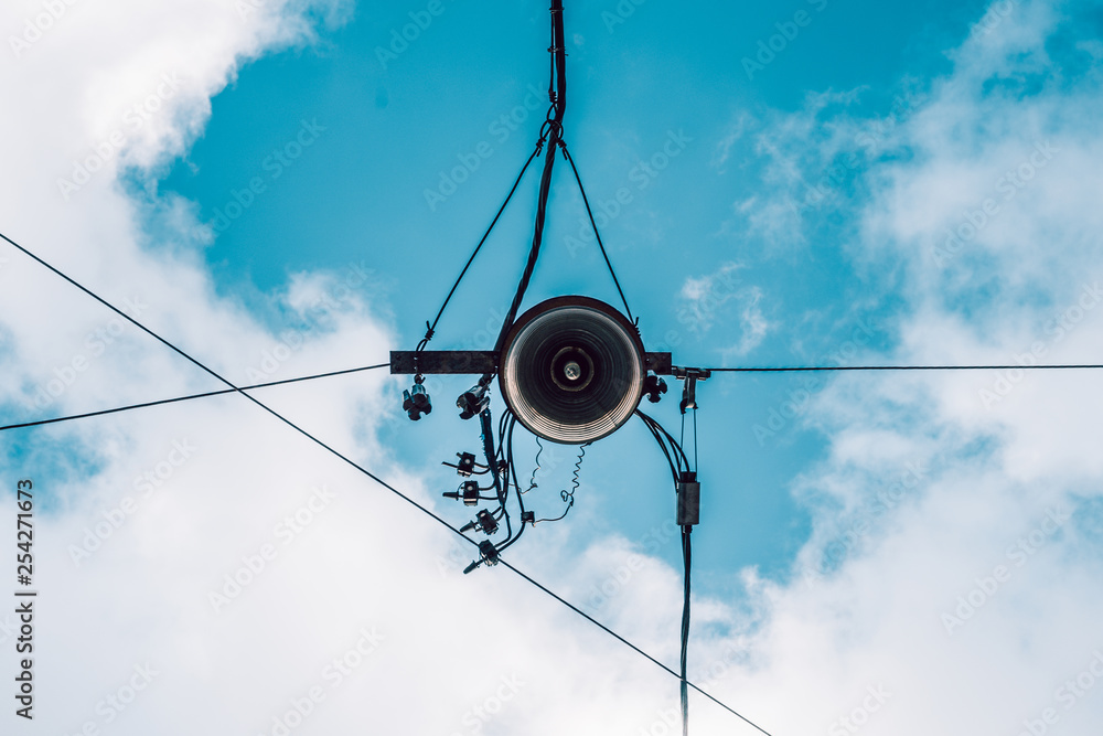 electric pole in the sky