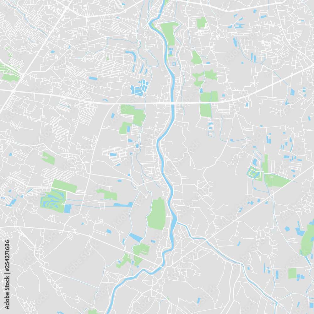Downtown vector map of Chiang Mai, Thailand