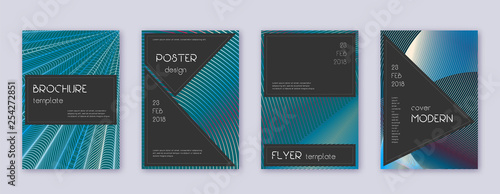 Black brochure design template set. Red abstract l