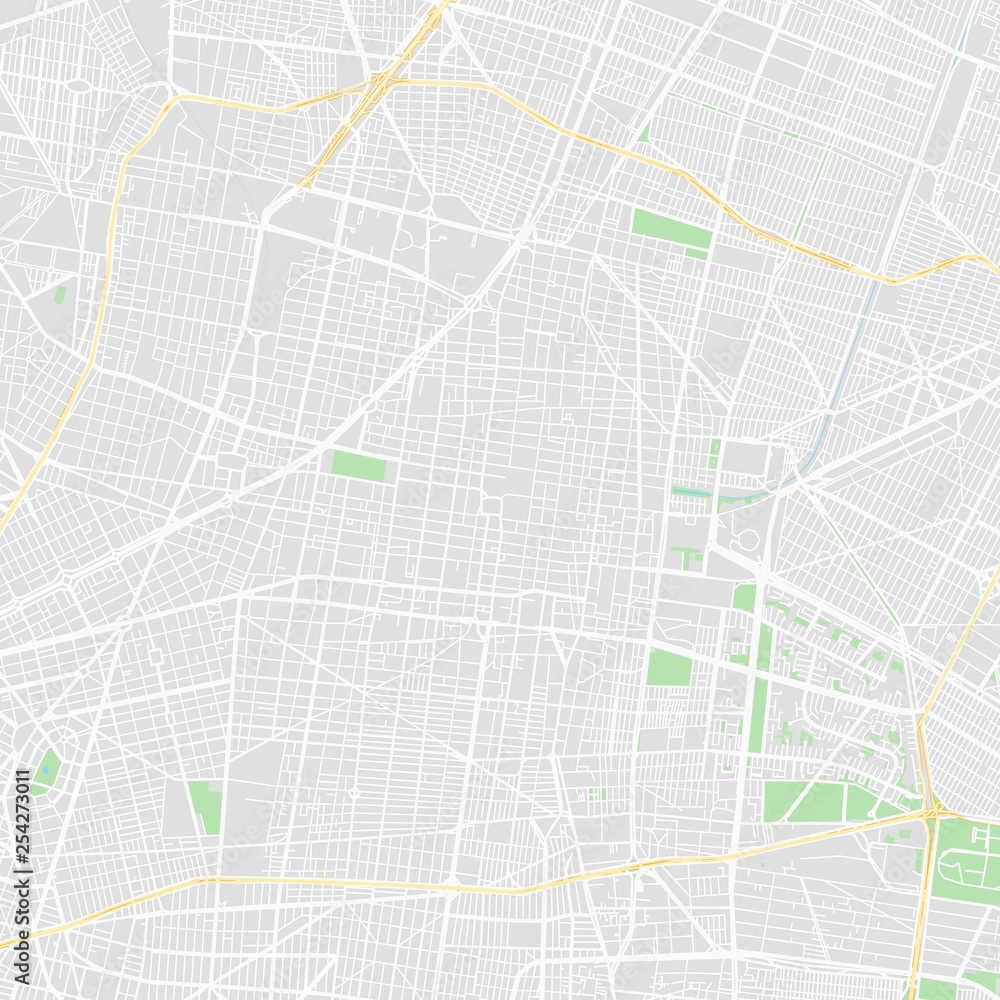 Downtown vector map of Mexico City, Mexico