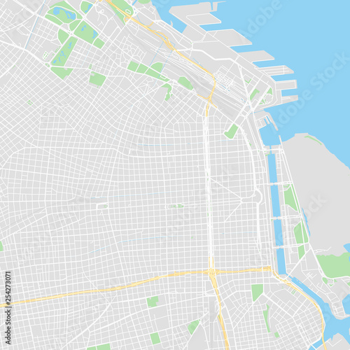 Downtown vector map of Buenos Aires City, Argentina