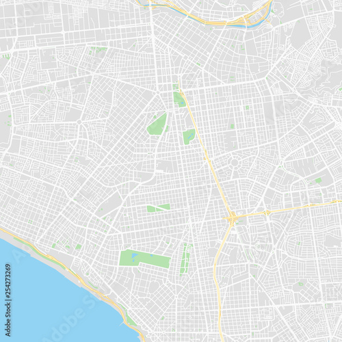 Downtown vector map of Lima, Peru