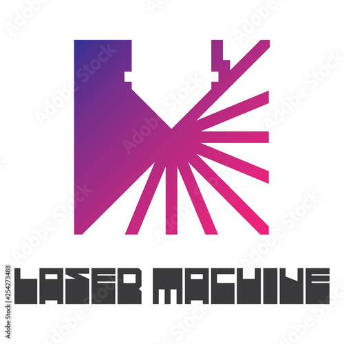  Iliumustration consisting of  CNC machine images in the form of a symbol or logo. Laser cutting, engraving.