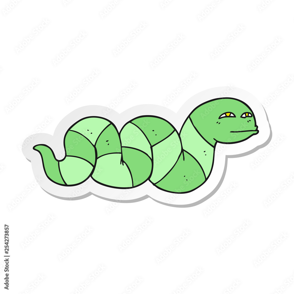sticker of a cartoon snake sticker of a cartoon snake