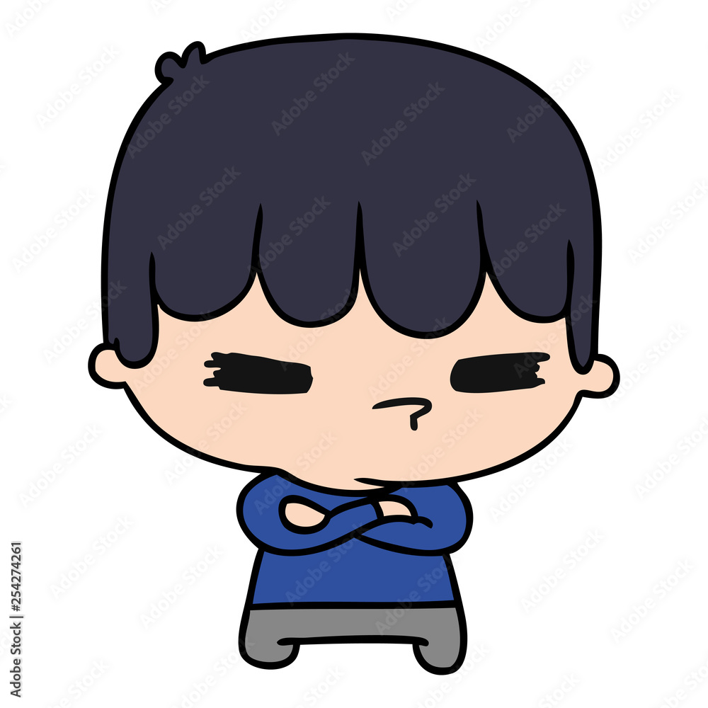 cartoon of a kawaii cute cross boy