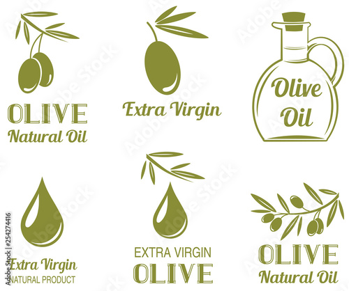 Vector set of olive oil  labels