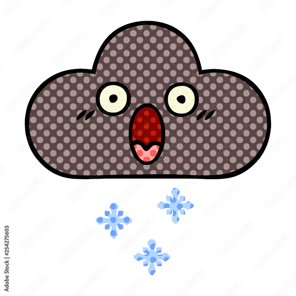 comic book style cartoon storm snow cloud comic book style cartoon storm snow cloud