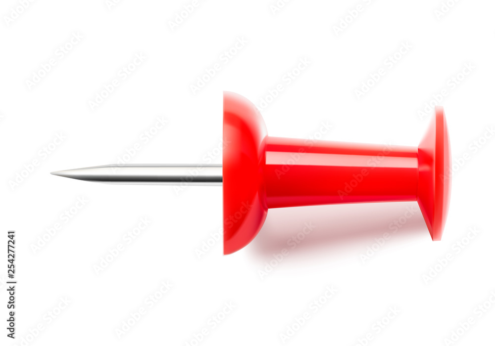 Realistic red pin thumbtack isolated on white background. Vector illustration ready for use. EPS10. Realistic red pin thumbtack isolated on white background. Vector illustration ready for use. EPS10.