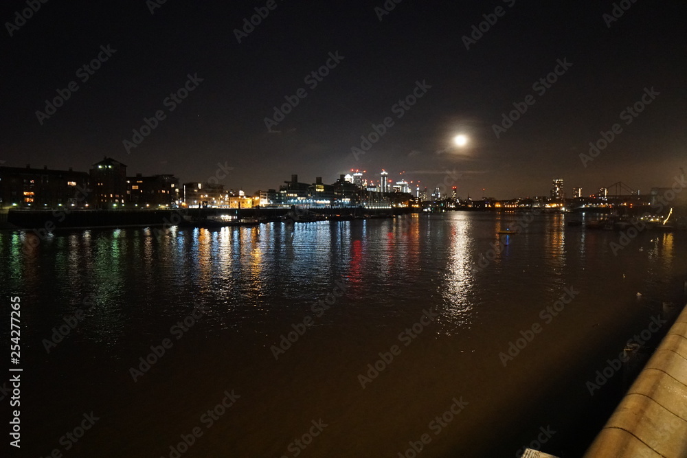London at Night Near Tower Bridge