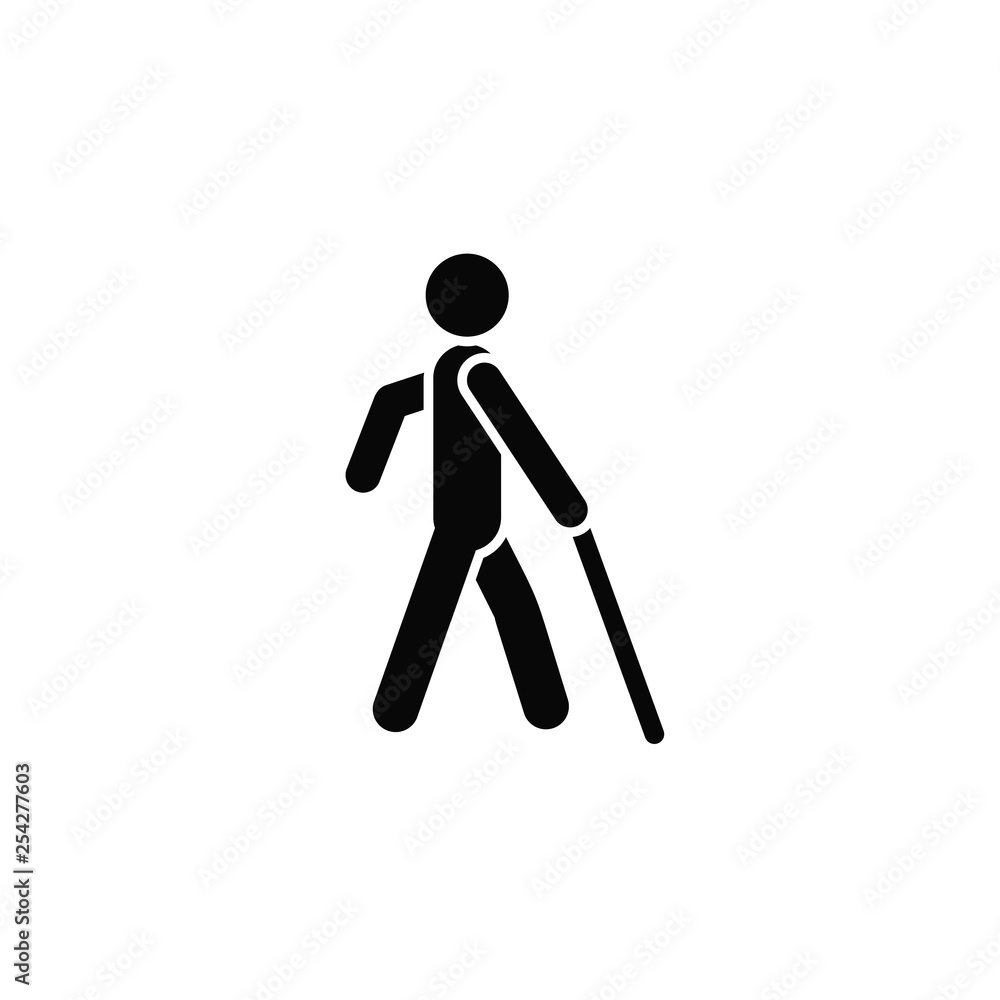 Blind man silhouette, icon. Element of simple icon for websites, web ...