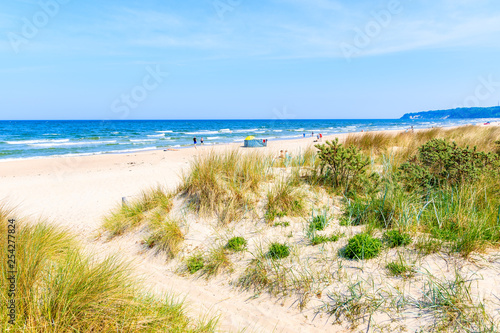 Path to beach among sand dunes in Baabe coastal village  Baltic Sea  Germany