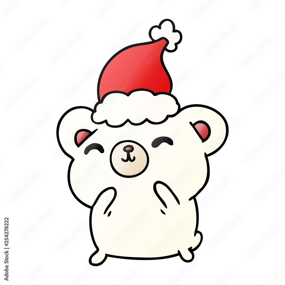 christmas gradient cartoon of kawaii polar bear christmas gradient cartoon of kawaii polar bear
