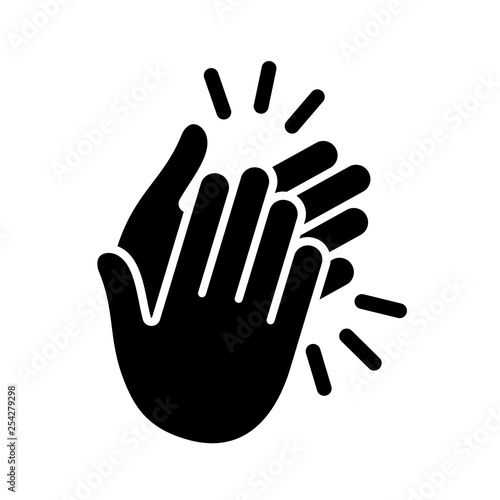 Hands clapping icon. Vector photo