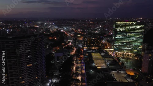 Wallpaper Mural sunset night illuminated flight over bangalore cityscape wtc building traffic street aerial panorama 4k india Torontodigital.ca