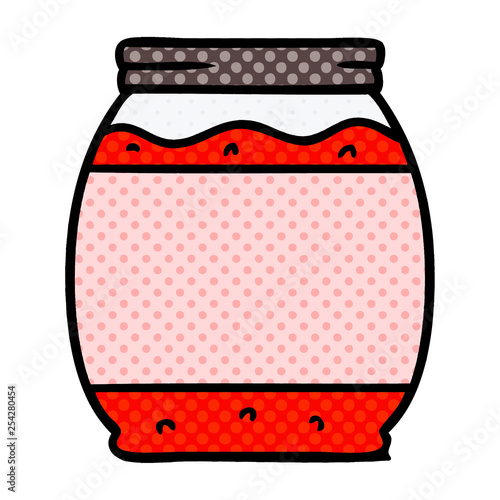 cartoon doodle of a strawberry jam