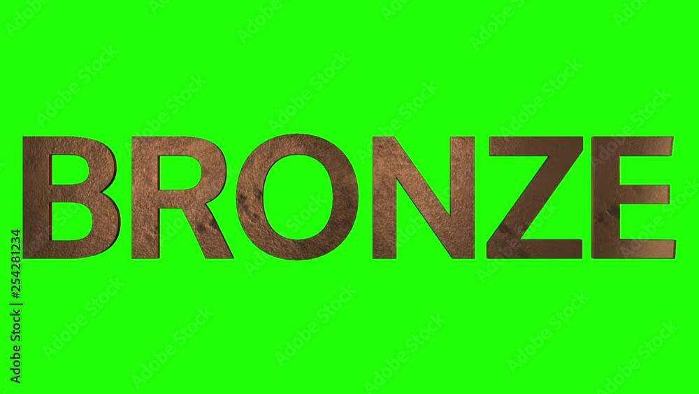Removable green screen background with the word "Bronze" easily