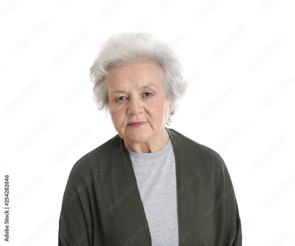 Portrait of mature woman isolated on white Portrait of mature woman isolated on white